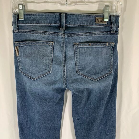PAIGE Jeans Women's 25 Medium Wash Blue Denim Skyline Skinny Low Rise Cotton Bl - Picture 9 of 10